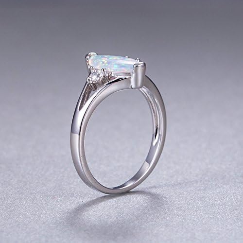 DwearBeauty White Gold Plated Cubic Zirconia and Opal Ring size 5-10