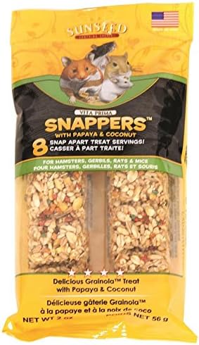 Sunseed Company 36051 Papaya Coconut Vita Prima Snappers For Hamsters/Rats/Gerbils, 2 Oz