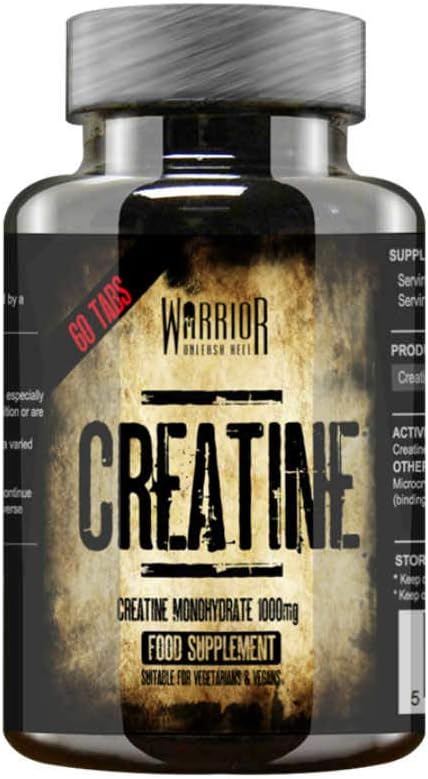 Warrior Creatine Monohydrate Tablets, 3000mg Per Serving, Supplement for Performance, Supports Muscle Growth, Unflavoured