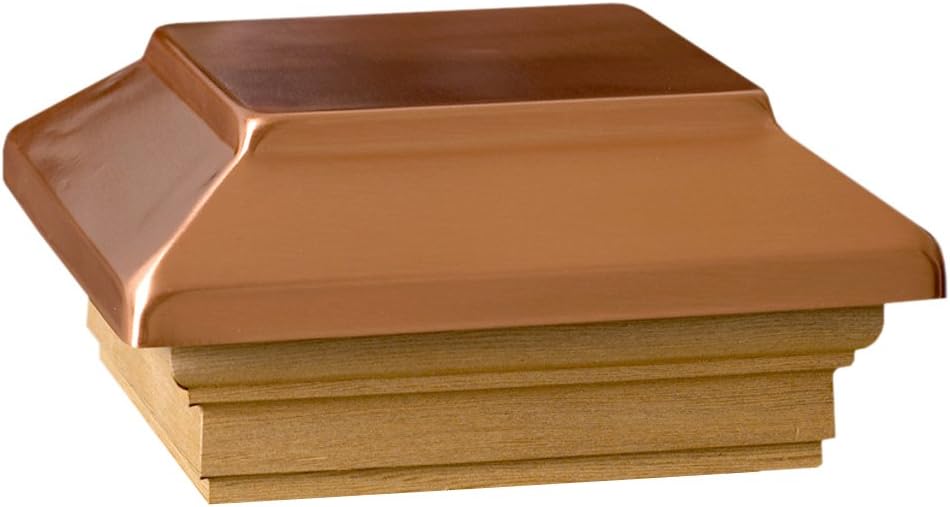 Deckorators 72295 decking, 4&quot x 4&quot, Copper Post Cap with Cedar Base