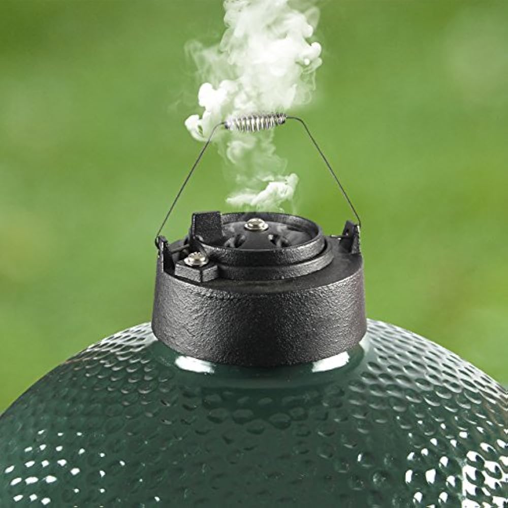 Cast Iron Vented Chimney Cap For Big Green Egg Dual Function Metal Top