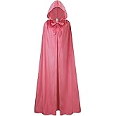GRAJTCIN Deluxe Velvet Cloak Adult Hooded Cape for Halloween Costume Durable Witch Wizard Robe