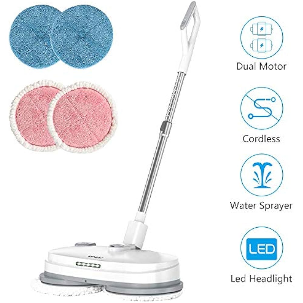  Electric Mop, Cordless Spin Hardwood Floor Cleaner With Builtin 300ml Water eBay