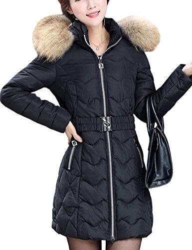 Tanming Women's Pure Color Slim Thickening Down Coat Hoodie Jackets (XXX-Large, Black) Tanming Women's Pure Color Slim Thickening Down Coat Hoodie Jackets (XXX-Large, Black)