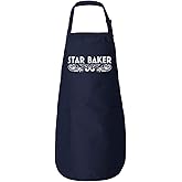 Donkey Tees Star Baker Baking Apron - 2 front pocket kitchen unisex long fit with back ties