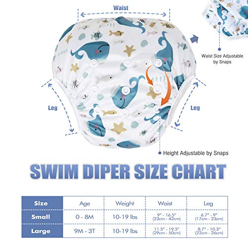3 Leekalos+Adjustable+Reusable+Diapers+Swimming
