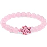 LUBINGSHINE Sea Shark Turtle Bracelet, Animal Elastic Natural Stone Beaded Bracelets for Animal Lover, Friendship Couple Animal Bracelets for Birthday Festival Gifts