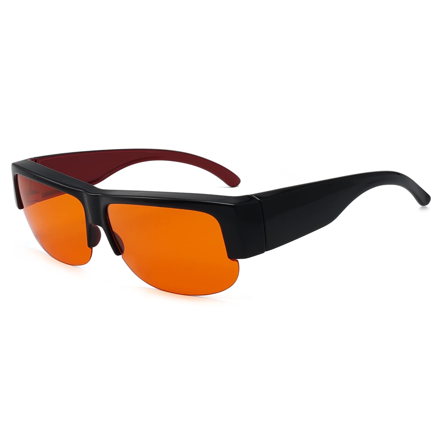 Photo 1 of Eyekepper 100% Blue Light Reduction Fitover Anti-Blue Blocking Computer Eyeglasses with Amber Lenses