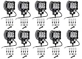 Cutequeen 10 X 18w 1800 Lumens Cree LED Spot Light for Off-road Rv Atv SUV Boat 4x4 Jeep Lamp Tractor Marine Off-road Lighting (pack of 10)