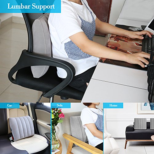 Simptech Lumbar Support Cushion, Portable and Inflatable Lumbar Pillow,Comfort for Car ,Office Chair,Home ,Travel,Camping