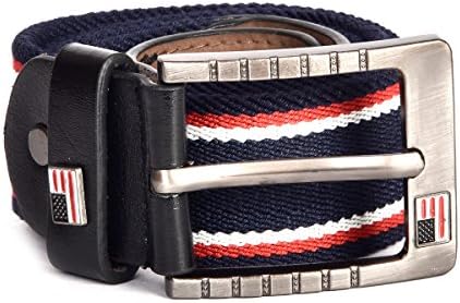 Men's Canvas Stretchable Belt (Free Size, Blue)