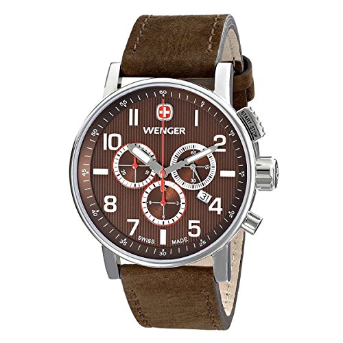 Wenger Men's 01.1243.102 Commando Chrono Analog Display Swiss Quartz Brown Watch