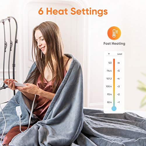 Heated Blanket Throw, HOKEKI Electric Throws with 3 Hours Auto Off & 6
