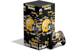 Skinit Decal Gaming Skin Compatible with Xbox Series X Bundle - Officially Licensed NFL Pittsburgh Steelers - Blast Dark Design