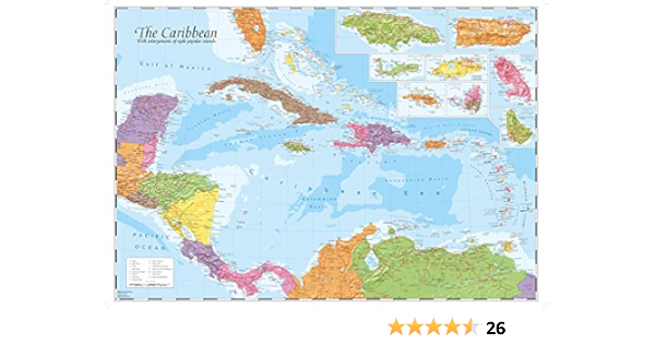 A Map Of The Caribbean Caribbean And Main Islands Wall Map: Oxford Cartographers: 9780946405404:  Amazon.com: Books