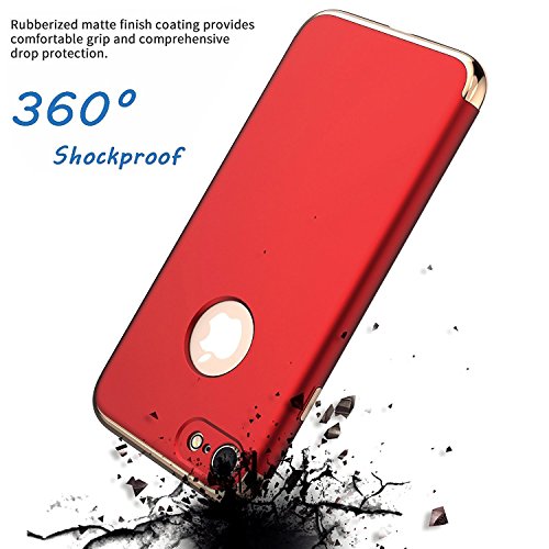 iPhone 7 Case,A Trading Shockproof Thin Hard Case Cover for iPhone 7 4.7inch (red) - Thumbnail 2