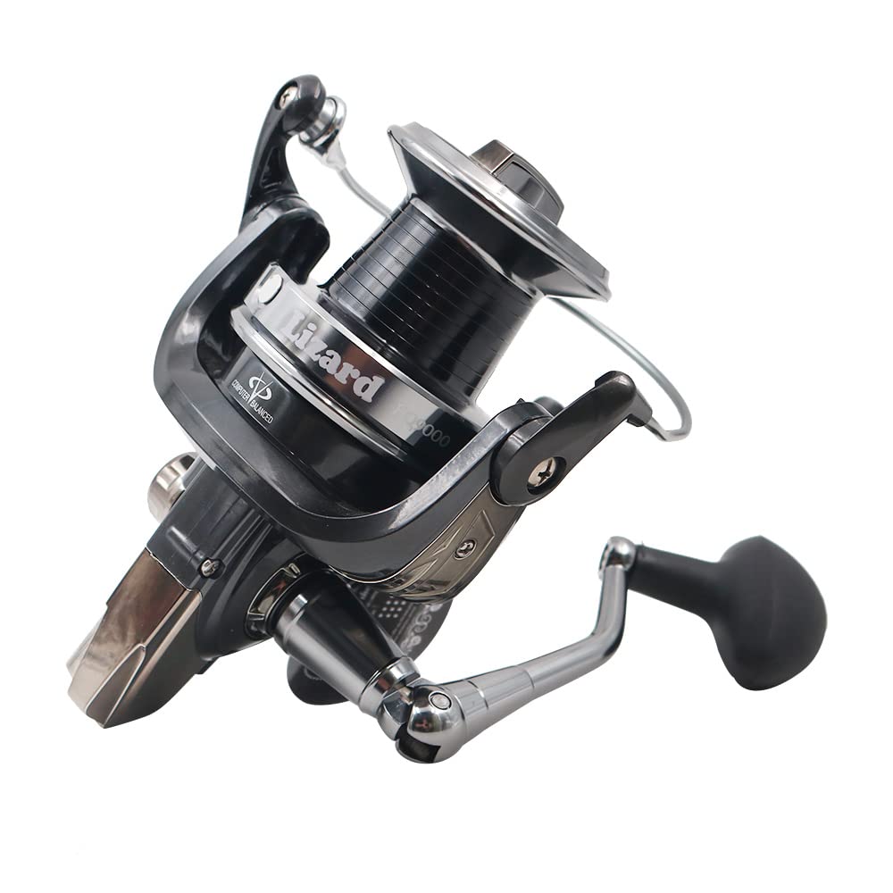 ZONADAH 13+1 Ball Bearings Fishing Reels, Light, Smooth Spinning Reels, Heavy Drag, Salt, Freshwater Bait and Lure Fishing, Right and Left Hand Retrieve Metallic Grey & Black