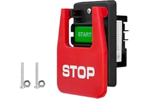 POWERTEC 120V/230V Dual Voltage Paddle Switch, 3HP, Knee Paddle for Power Tools Fast Power Off w/Screws for Gang Box Installa