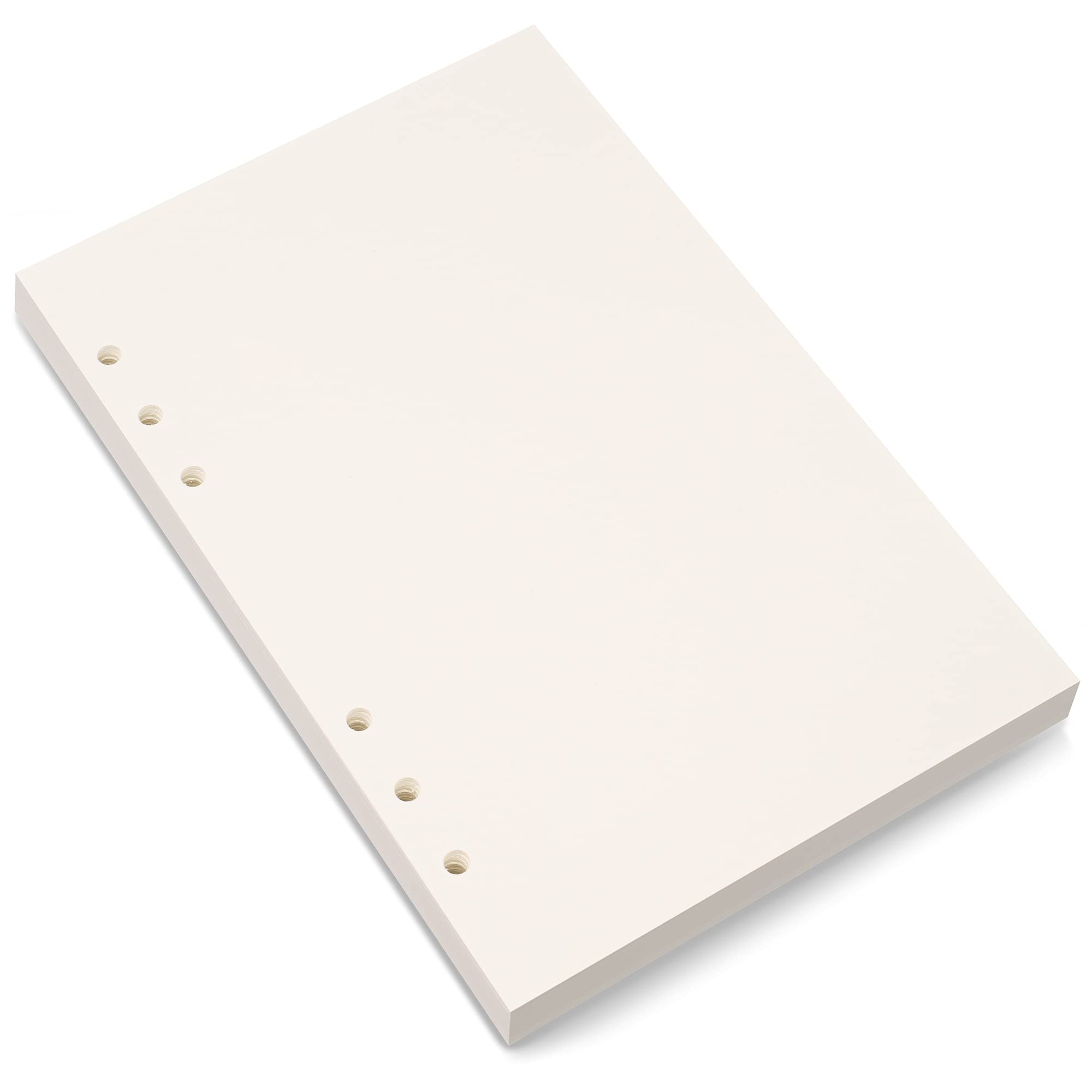 A5 Refill Paper, 6 Hole Punched, Blank Paper Refills for A5 Planner Binder Journals, 80 Sheets/160 Pages, 5.6x8.3 Inch, Beige