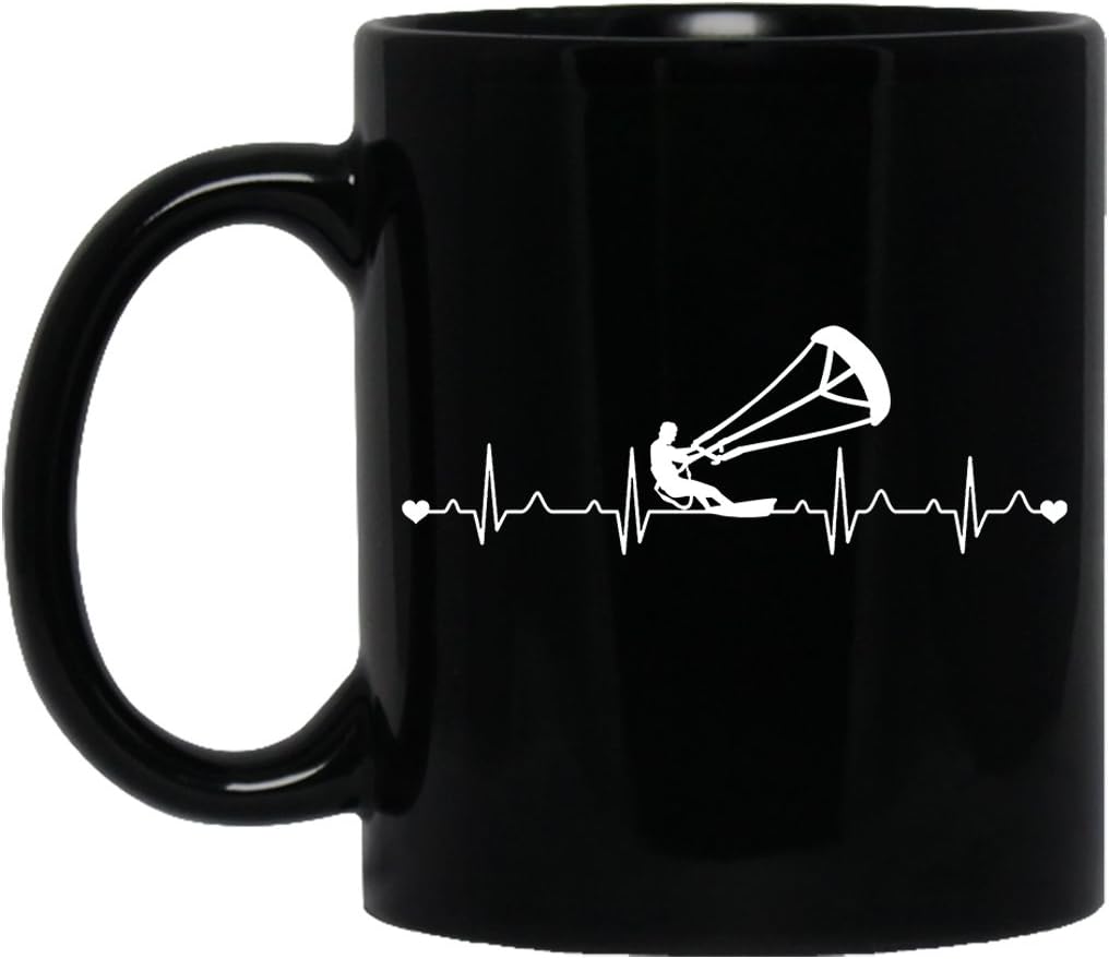 Kitesurfing Coffee Mugs - Kitesurfing Tea Cup, Cool Design Mug 11oz Black Gift For Friend, Family (Coffee Mug Black 11oz)