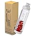 Zenfuze 3-in-1 Fruit Infuser Water Bottle with Flip Top Locking Lid, Clear (27 Ounce)