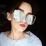 Ikevan 2017 Newest Fashion Men Women Steampunk Round Mirror Sunglasses Unisex Glasses (Silver)