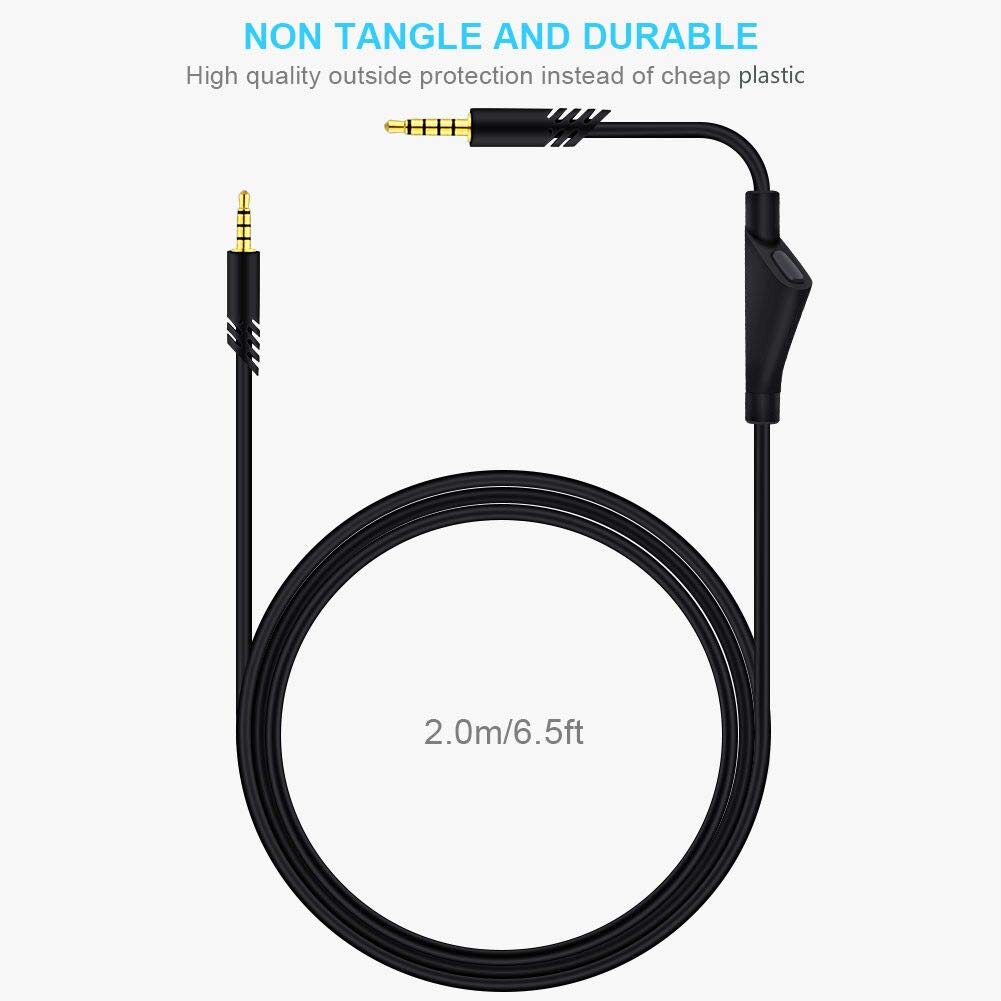 Works On Xbox One Ps4 Controller And Most Smartphones 0 Cable A10 Gaming Headset Aux Audio Cord With Inline Mute Replacement For Astro A10 0 Tr Headphones 2 0m 6 5ft Black Electronics Headphone Accessories