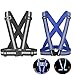 AUOON Reflective Running Vest,Safety Reflective Vest with Adjustable Strap for Running,Cycling, Motorcycle and Walking,Fits over Outdoor Clothing,Breathable Waterproof Lightweight (2 Pack Black Blue)