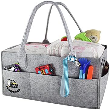 pigwobag Baby Diaper Caddy Organizer,Nursery Storage Bin for Cloth,Baby Wipes, Kid Toys Bag, Free Gift
