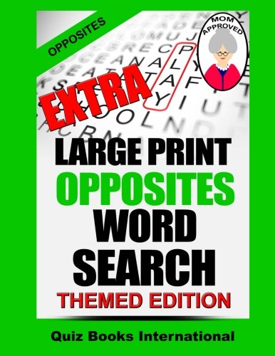 Extra Large Print  Opposites Word Search