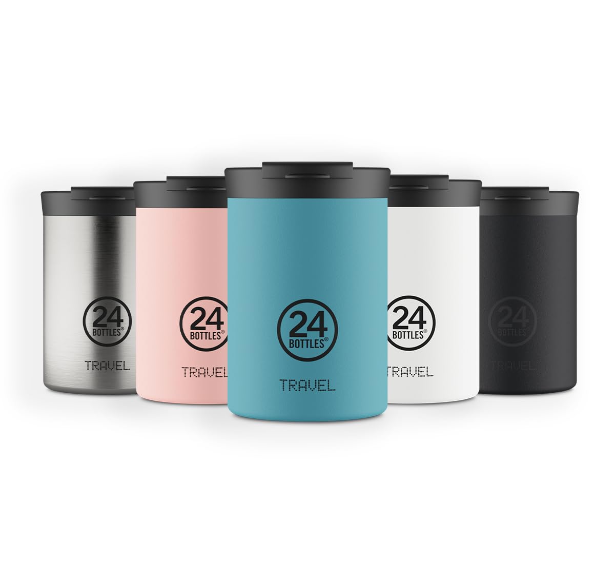24 Bottles Travel Tumbler Insulated Stainless Steel Drinking Bottle 350 ml Coffee to Go for 24 Hours Cold and 6 Hours Warm Thermos Flask (Powder Blue)