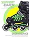 2pm Sports Brice Adjustable Inline Skates, Featuring Light Up LED Wheels, Fun Flashing Rollerblades for Boys Kids and Youth
