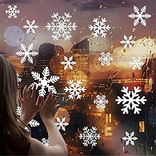 9 Sheet Snowflake Window Clings For Christmas - Double Sided Reusable Window Decals