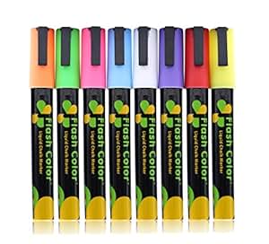 Amazon.com : Liquid Chalk Markers - Flash Color 8 Color Erasable ...