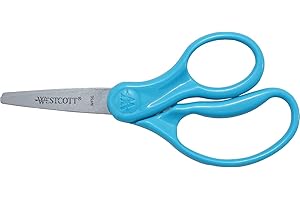 Westcott Kids Scissors, Pointed, Back to School, Classroom Supplies, 5-Inch, Color Varies, Pack of 1 (13131)