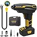 acetek Portable Cordless Air Compressor, DC 12V Electric Power Air Pump for Car Tires with LCD Digital Pressure Gauge, Includes Battery, Power Cord, Air Hose, Tire Nozzles