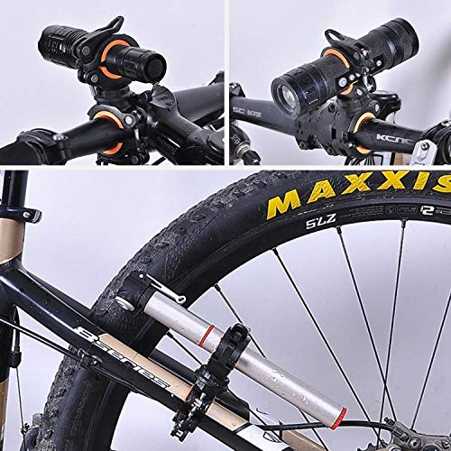 Flashlight Holder, 360º Degree Rotation Bicycle Bike LED Light Flashlight Torch Mount Clamp Clip Holder Grip Bracket, Pack of 4 - Thumbnail 6
