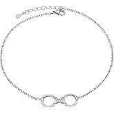 DAOCHONG S925 Sterling Silver Handcuffs Chokers Short Infinity Necklace Pendant for Women