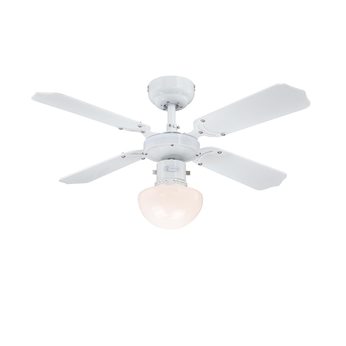Westinghouse Lighting Portland Ambiance Indoor Ceiling Fan, Metal, e27, 1 W, White Finish with Reversible White/Beech Blades