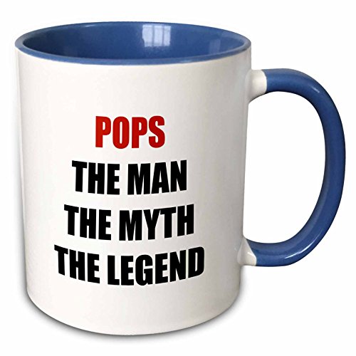 3dRose Pops The Man The Myth The Legend Mug, 1 Count (Pack of 1), Blue