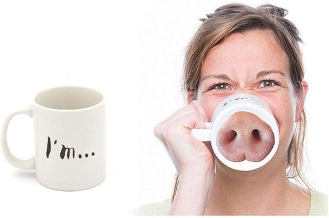 Tgbyhnujm Taza De Ceramica De Nariz De Cerdo Y Perro Con Mango Tazas De Te De Leche De Cafe Nariz De Cerdo Amazon Es Hogar