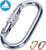 Climbing Carabiner - UIAA & CE Rated Carabiner Clip | Heavy Duty Locking Carabiner for Climbing, Rigging, Ropes, Hammocks, Camping