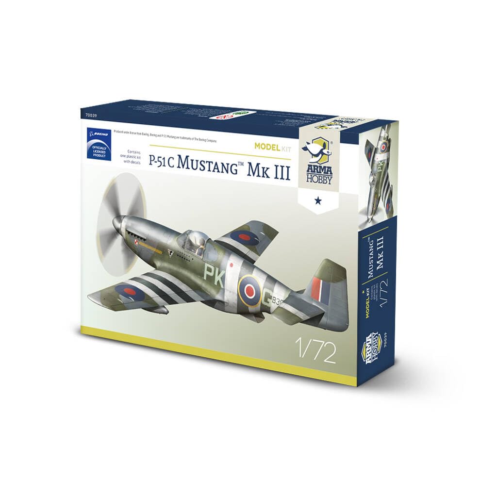Arma Hobby Plastic Model kit P-51C Mustang Mk III Model Kit (70039) in 1/72 Scale