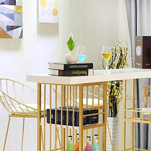 ODDINER Bartisch Wohnzimmer Küche, Theke, Tisch Bistrotisch Frühstück Esstisch Couchtisch WithStorage Regalböden for… – Bild 6