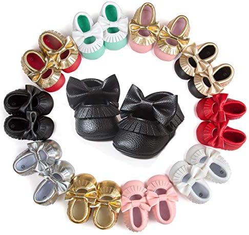 Infant Toddler Baby Girls Soft Sole Tassel Bowknot Moccasins Crib First Walker Shoes