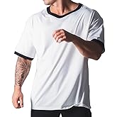 Magiftbox Workout Shirts Short Sleeve Oversized Hipster Loose Gym Shirts Basketball Hip-hop Street Style T-Shirts for Men T44