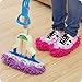 LEMNUY Cleaning Fiber Dust Mop Slippers - Best Washable Reusable Microfiber Soft Shoes Cover for Men and Women - House Floor Duster Cleaner - Blue and Pink - Set of 7 Pairs 6-11 Size