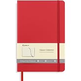 Comix Lined Journal Notebook for Women Men, Journaling Notebooks for Office School Home, 240 Pages, 5.5" x 8.3", College Ruled, A5, Hardcover, Red