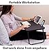 Sofia + Sam Lap Tray with Tablet & Phone Slots – Metal Folding Legs – Lap Desk with Tilting Top – Laptop Stand – Breakfast Serving Bed Tray – Blackthumb 2
