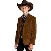 Boy's Suit Blazer Retro Suede Suit Jacket for Kids Vintage Christmas Wedding Outfit Casual Leather Coat with a Black Pants